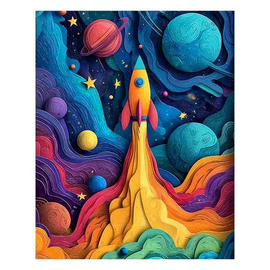Space Rocket - Wooden Jigsaw Puzzle