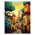 Whimsical Town Street - Wooden Jigsaw Puzzle