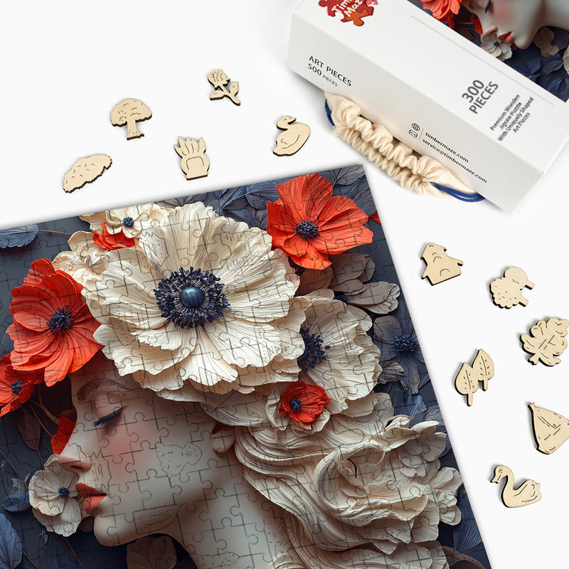 Floral Muse - Wooden Jigsaw Puzzle