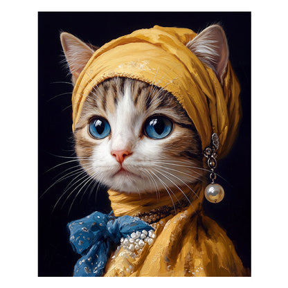 Cat with Pearl Earring - Wooden Jigsaw Puzzle