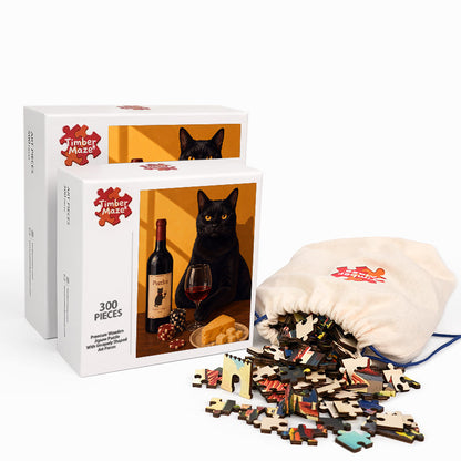 Midnight Sommelier - Wooden Jigsaw Puzzle