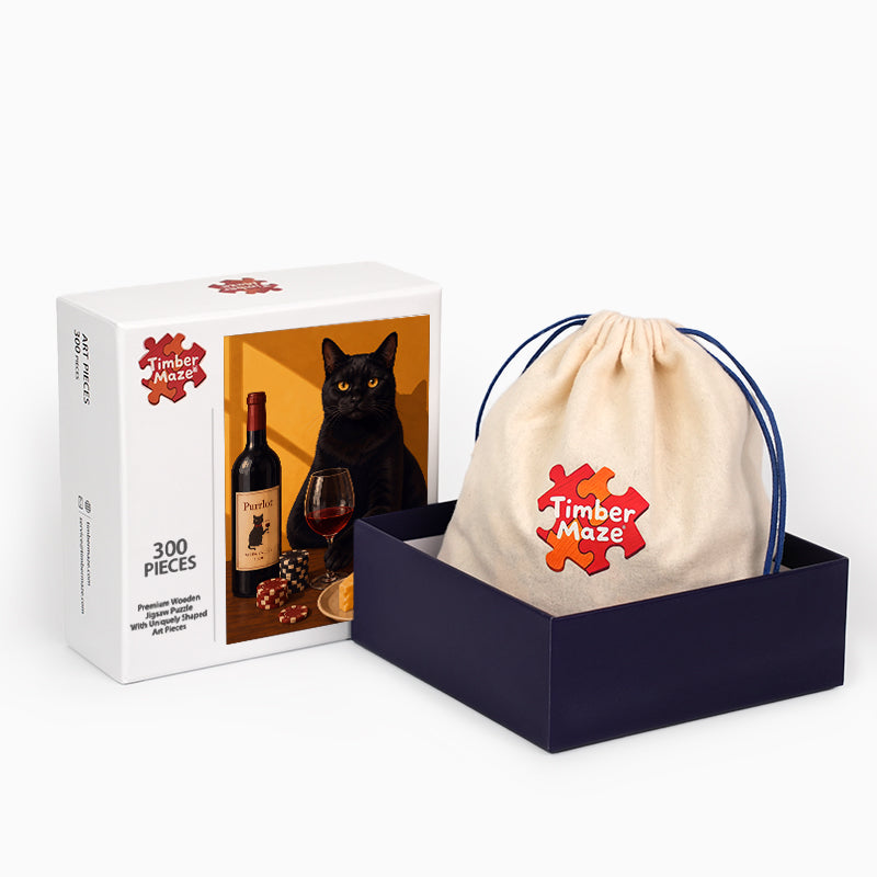 Midnight Sommelier - Wooden Jigsaw Puzzle