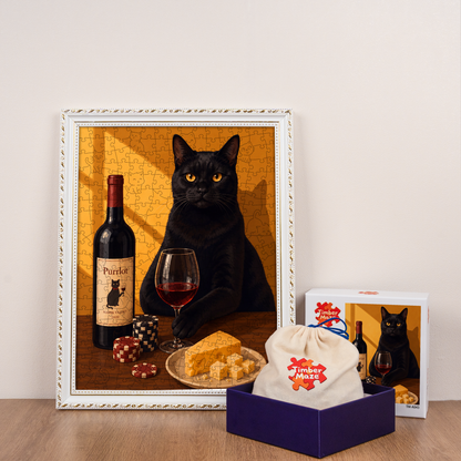Midnight Sommelier - Wooden Jigsaw Puzzle