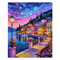Moonlit Colorful Streets - Wooden Jigsaw Puzzle