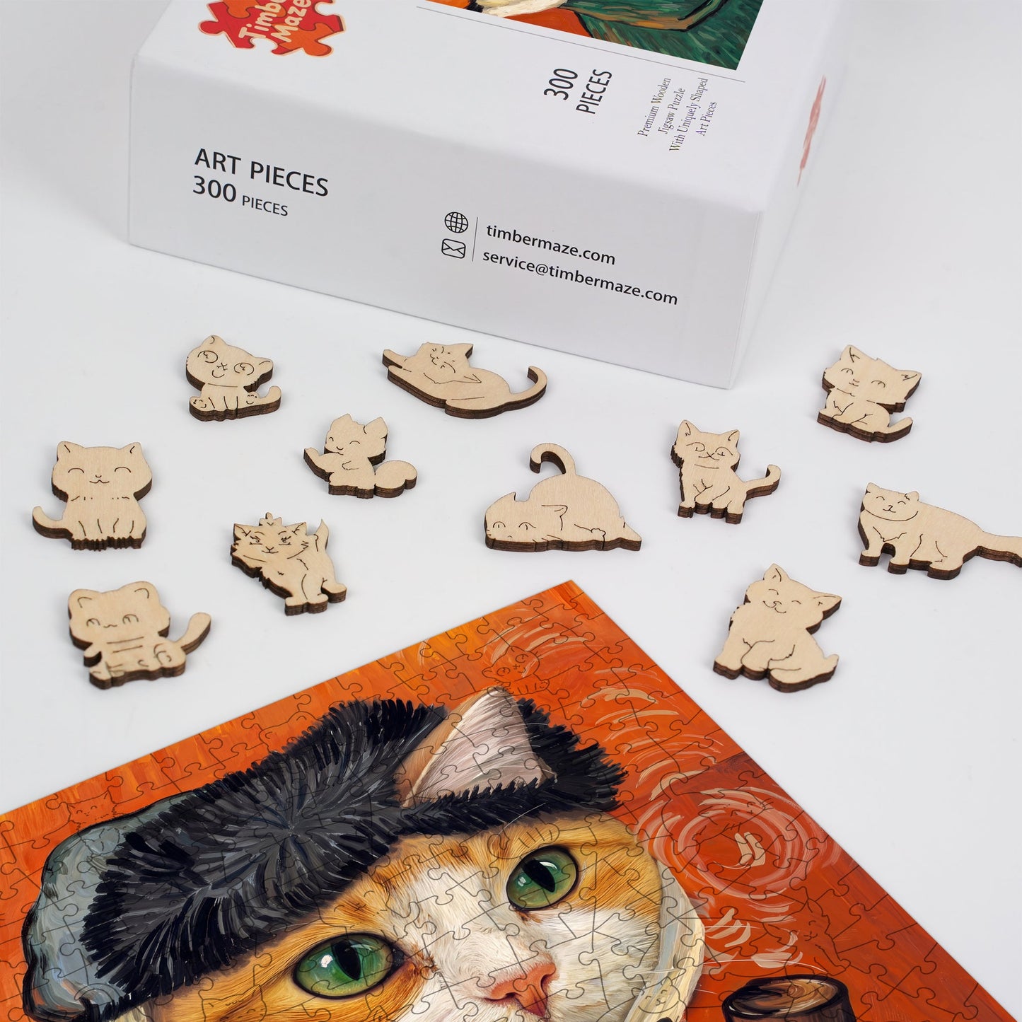 Self-Portrait of Cat - Wooden Jigsaw Puzzle