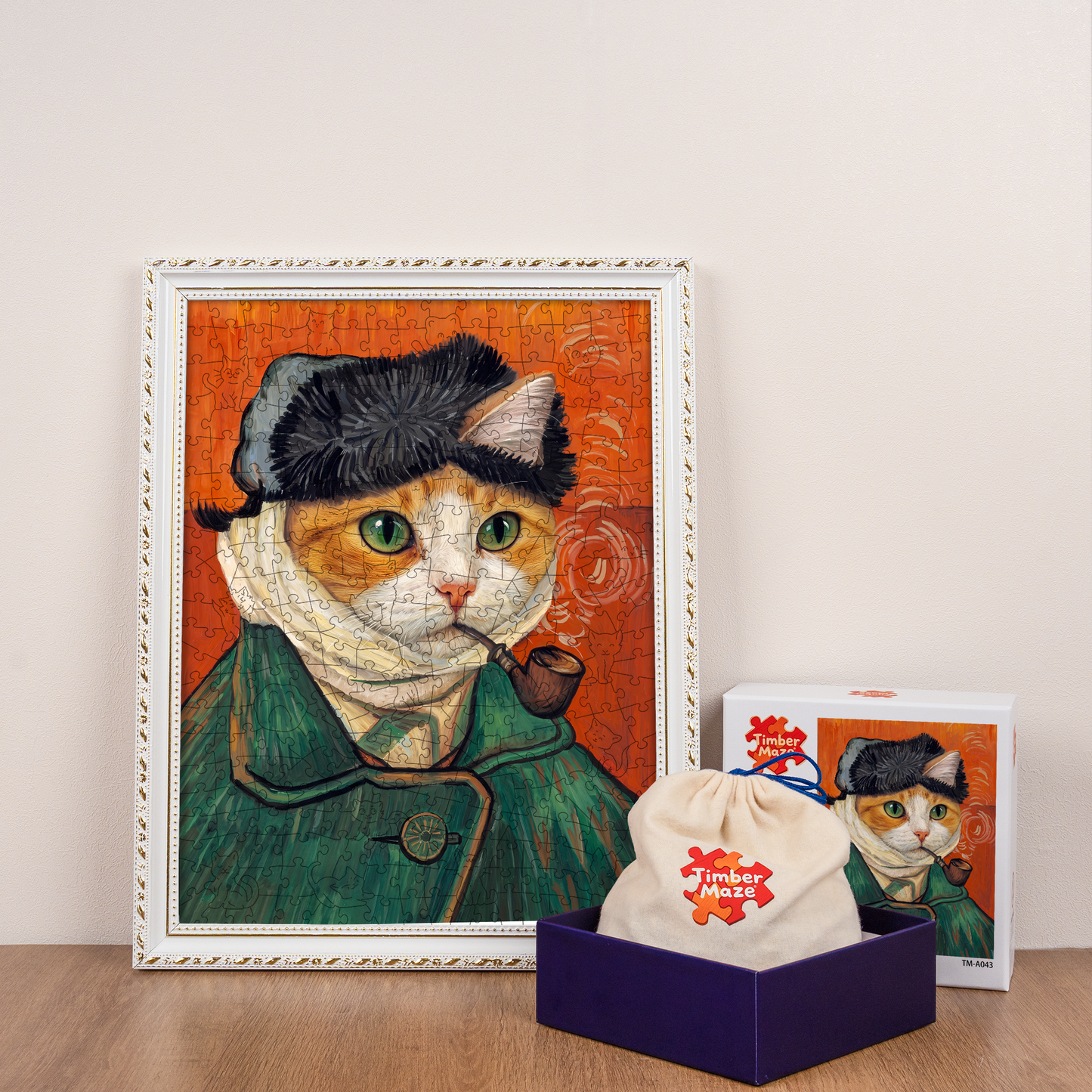 Self-Portrait of Cat - Wooden Jigsaw Puzzle