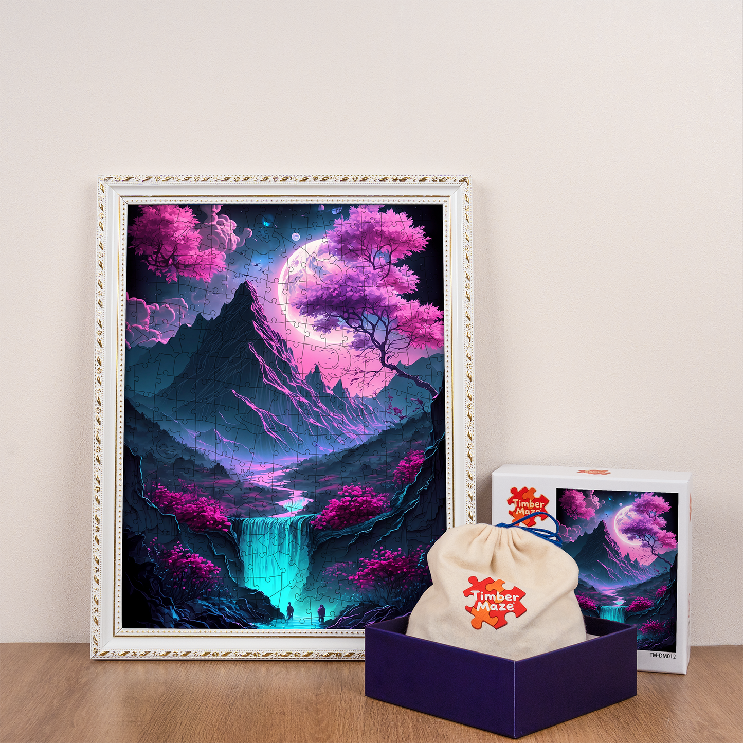sakura valley art - Wooden Jigsaw Puzzle