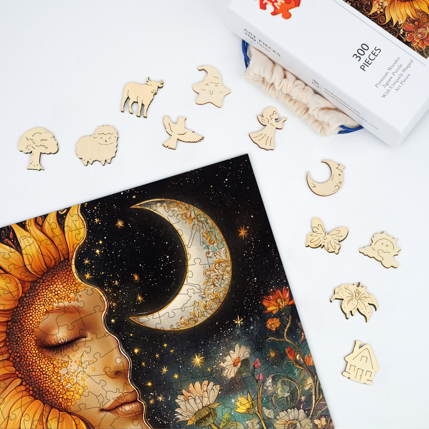 Sun & Moon - Wooden Jigsaw Puzzle