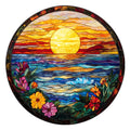 Stained Glass Sunset - Wooden Jigsaw Puzzle