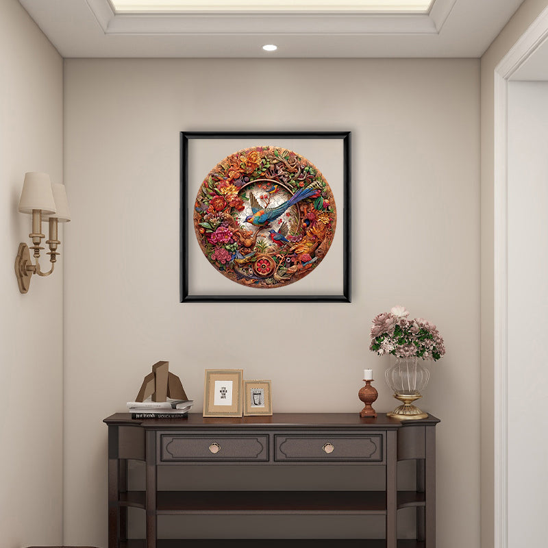 Vintage Floral Aviary - Wooden Jigsaw Puzzle