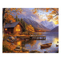 Cabin by Lake - Wooden Jigsaw Puzzle