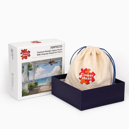 Seaside Porch Serenity - Wooden Jigsaw Puzzle