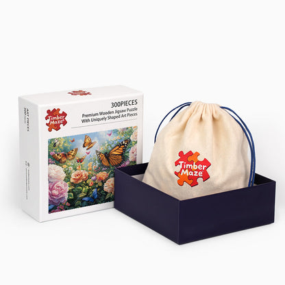 Butterfly Garden - Wooden Jigsaw Puzzle