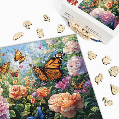 Butterfly Garden - Wooden Jigsaw Puzzle
