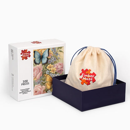 Flowers Butterflies - Wooden Jigsaw Puzzle