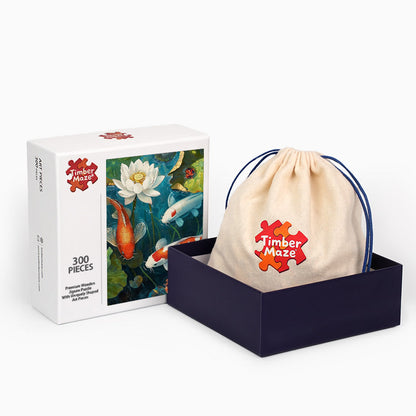 Koi in the Pond - Wooden Jigsaw Puzzle