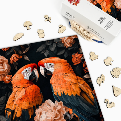 Parrot Couple - Wooden Jigsaw Puzzle