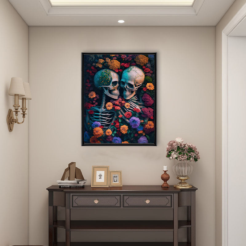Skeleton Sea of Flowers - Wooden Jigsaw Puzzle