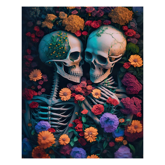 Skeleton Sea of Flowers - Wooden Jigsaw Puzzle