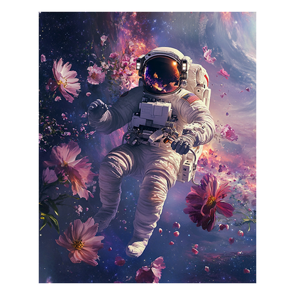 Space Walk in a Dreamlike Cosmos - Wooden Jigsaw Puzzle