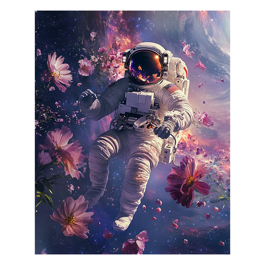 Space Walk in a Dreamlike Cosmos - Wooden Jigsaw Puzzle