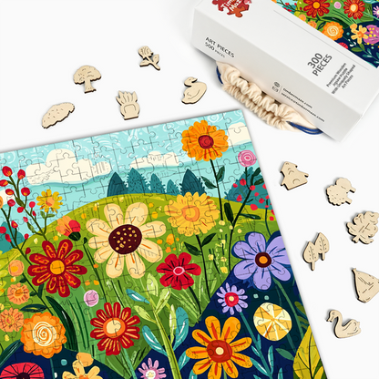 Wildflowers in the Wilderness - Wooden Jigsaw Puzzle