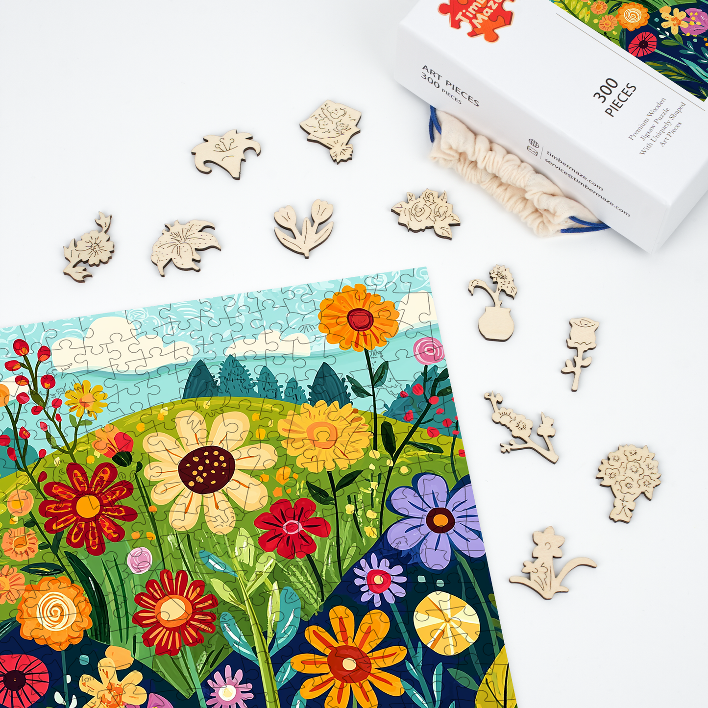 Wildflowers in the Wilderness - Wooden Jigsaw Puzzle