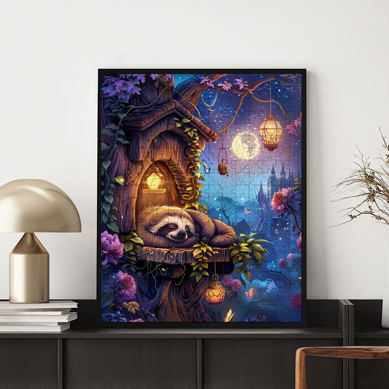 Moonlit Slumber - Wooden Jigsaw Puzzle