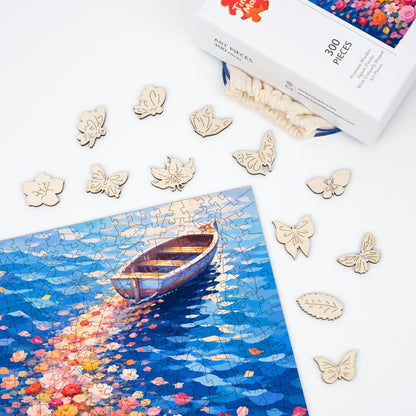 Flower Field Voyage - Wooden Jigsaw Puzzle