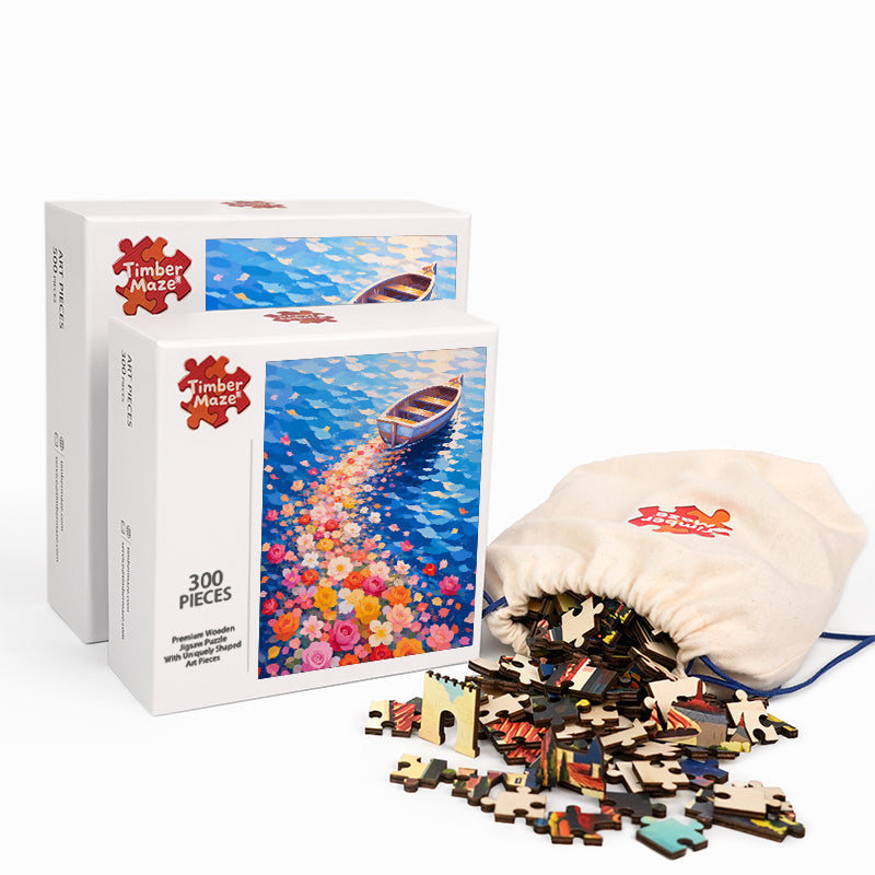 Flower Field Voyage - Wooden Jigsaw Puzzle