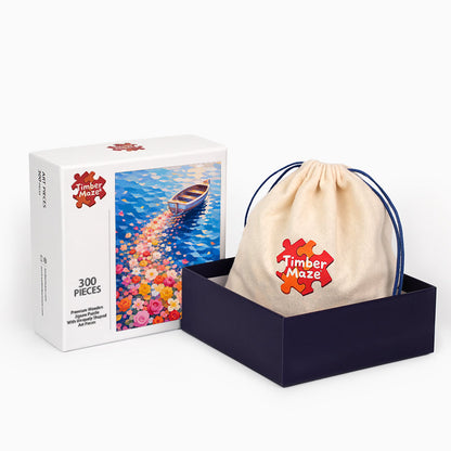 Flower Field Voyage - Wooden Jigsaw Puzzle