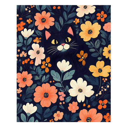 Hide-and-seek Black Cat - Wooden Jigsaw Puzzle