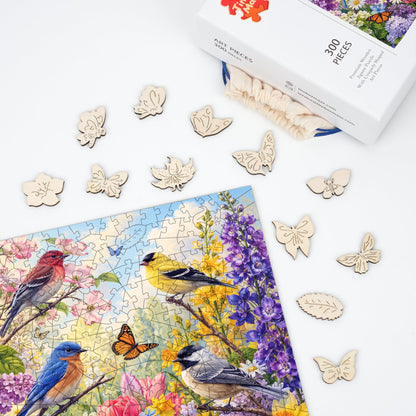 Spring Songbird Garden - Wooden Jigsaw Puzzle