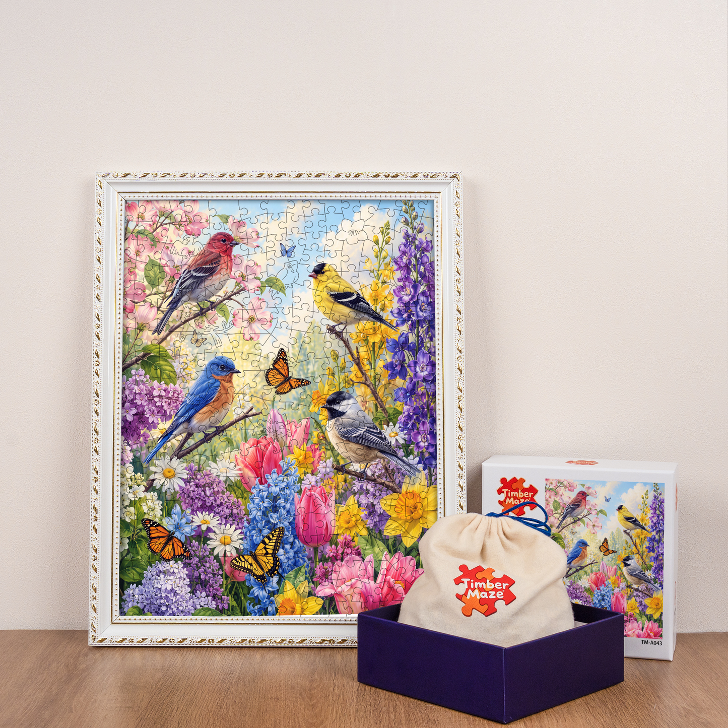 Spring Songbird Garden - Wooden Jigsaw Puzzle