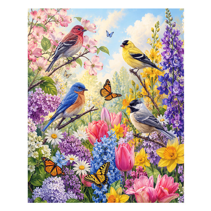 Spring Songbird Garden - Wooden Jigsaw Puzzle