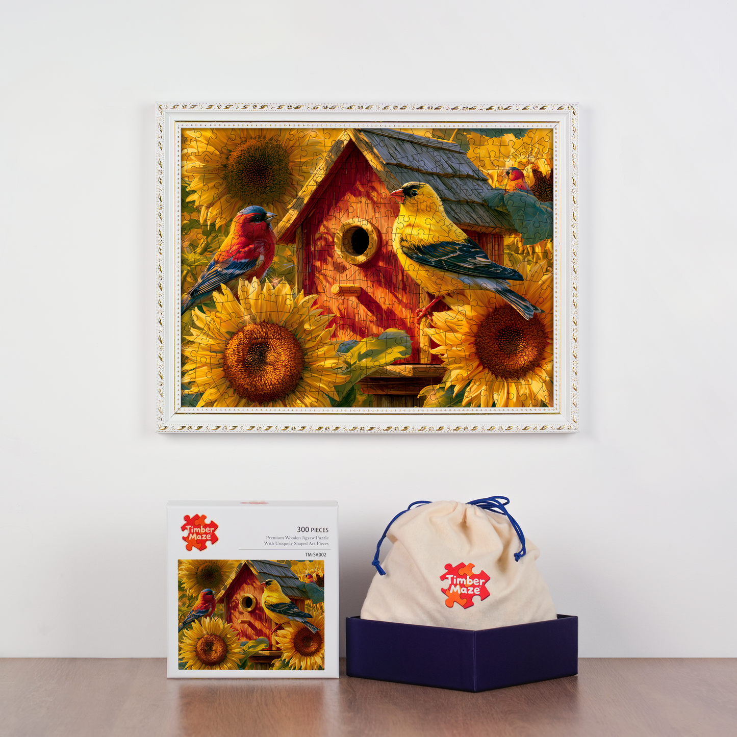 Sunflower Birdhouse - Wooden Jigsaw Puzzle