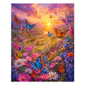 Sunset Butterfly Meadow - Wooden Jigsaw Puzzle