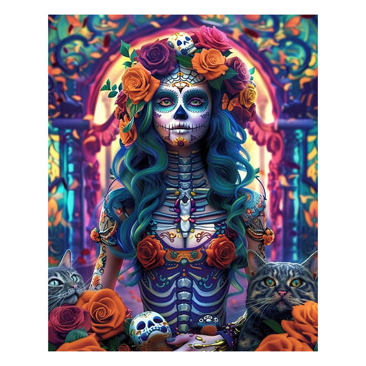 Skeleton Queen with Cats - Wooden Jigsaw Puzzle