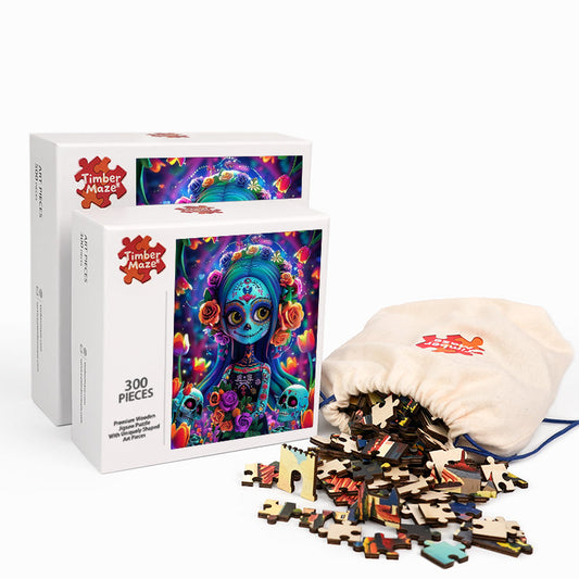 Sugar Skull Girl - Wooden Jigsaw Puzzle