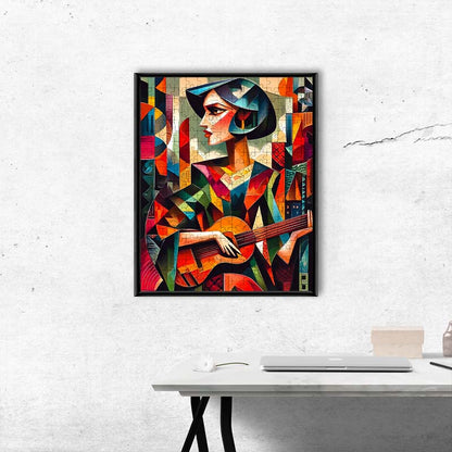 Cubist Guitarist - Wooden Jigsaw Puzzle