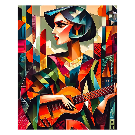Cubist Guitarist - Wooden Jigsaw Puzzle