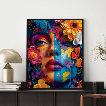 Floral Fantasy Faces - Wooden Jigsaw Puzzle