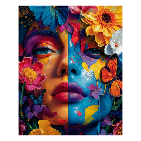 Floral Fantasy Faces - Wooden Jigsaw Puzzle