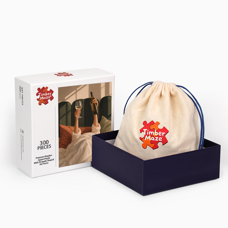 A Toast to Slow Mornings - Wooden Jigsaw Puzzle