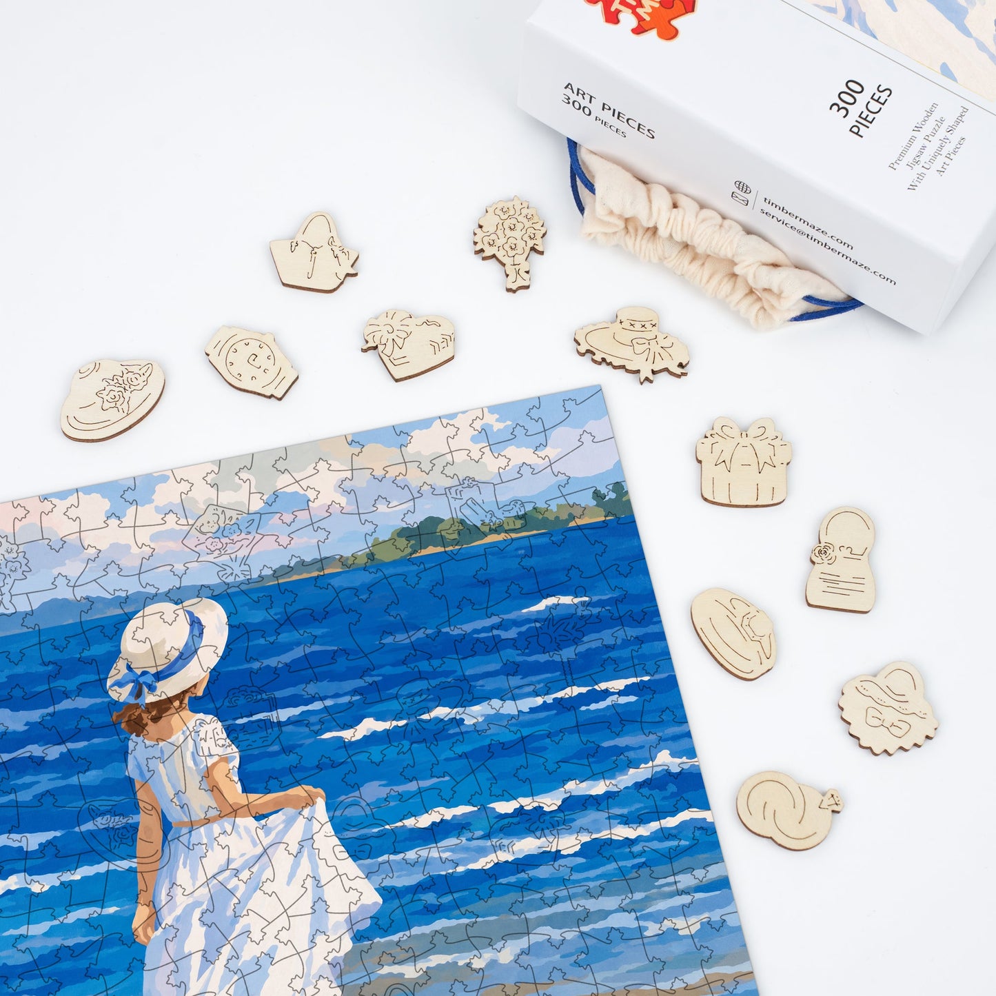 Girl on Beach - Wooden Jigsaw Puzzle