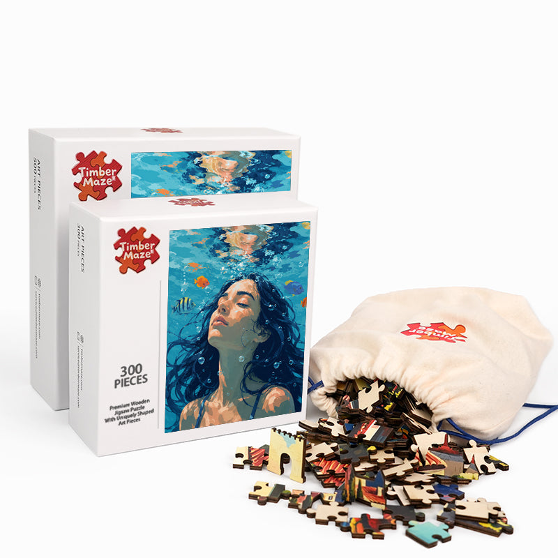 Silent Ocean Reverie - Wooden Jigsaw Puzzle