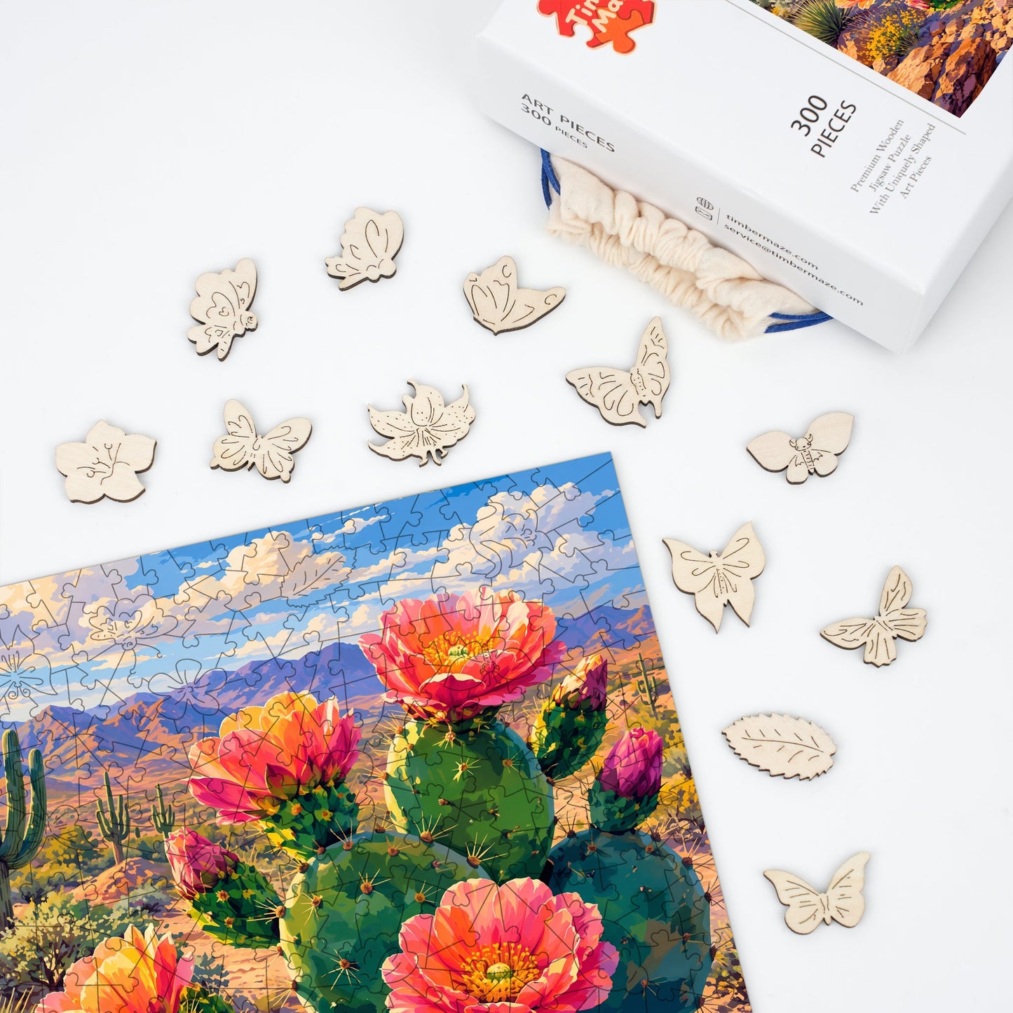 Cactus Flower - Wooden Jigsaw Puzzle