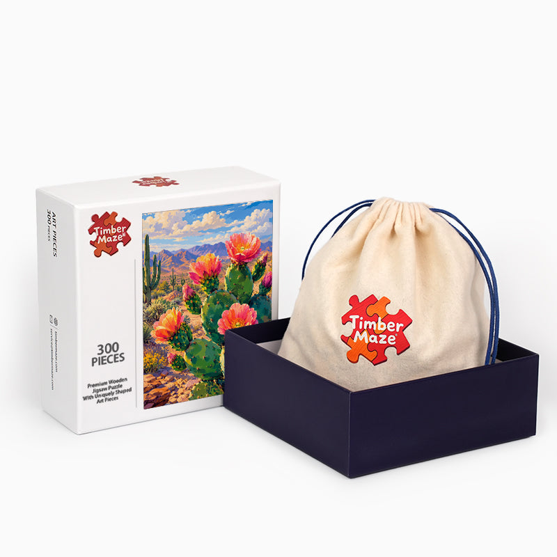 Cactus Flower - Wooden Jigsaw Puzzle