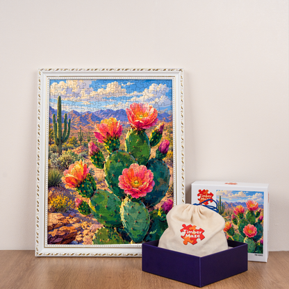 Cactus Flower - Wooden Jigsaw Puzzle