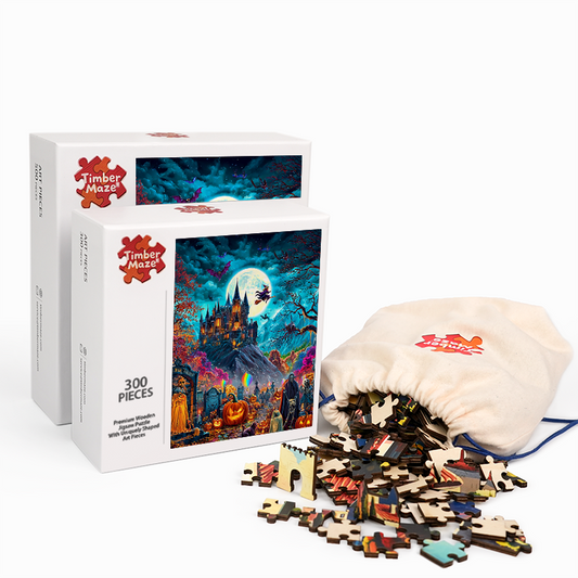 Haunted Halloween Castle - Wooden Jigsaw Puzzle